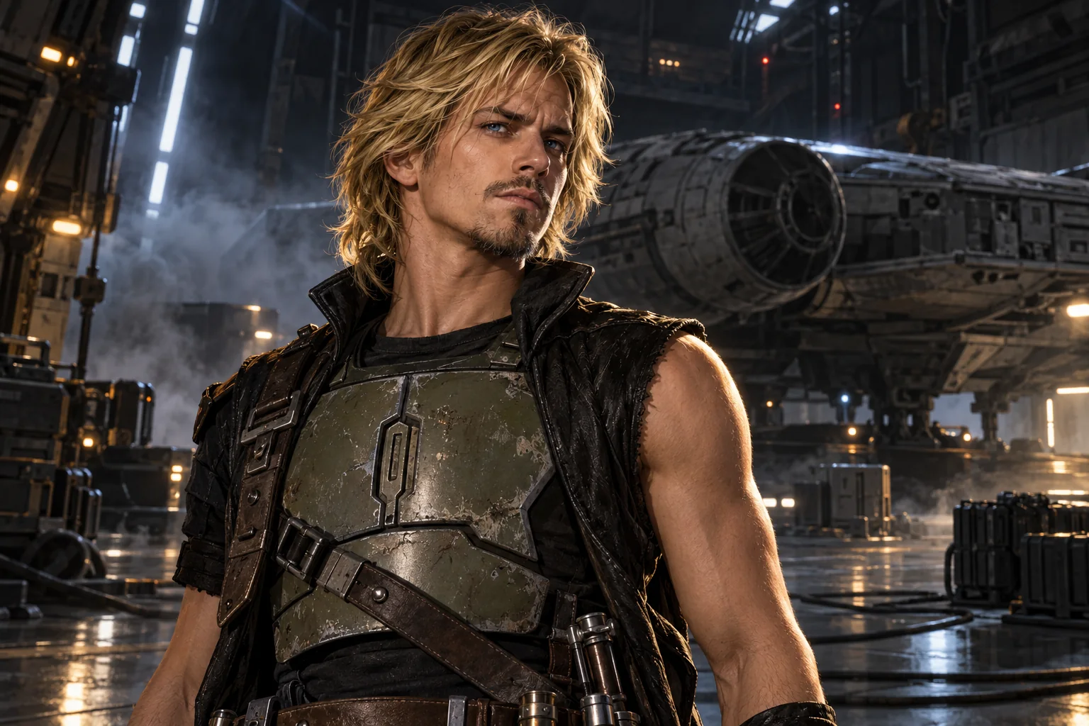 IDS portrait of Cade Skywalker, son of Kol Skywalker, from his adult bounty-hunter period.