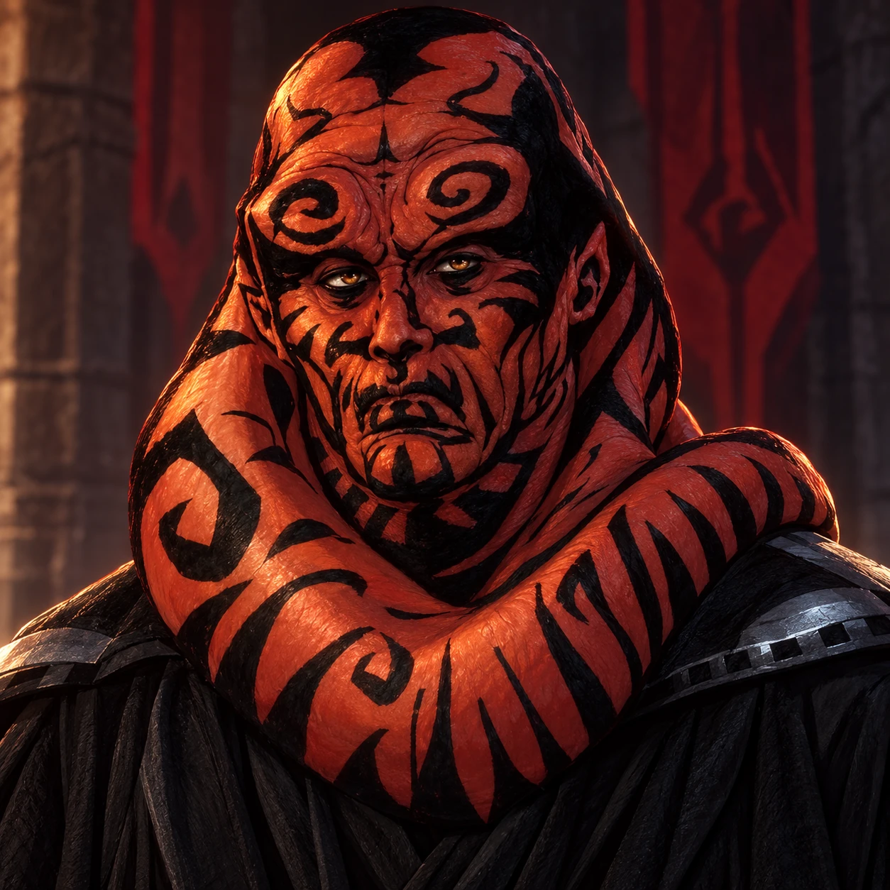 Reference-based AI portrait of the elderly Twi’lek Darth Ruyn