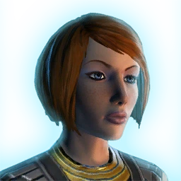 Game portrait of red-haired Jedi companion Kira Carsen